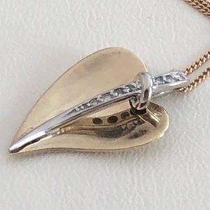 Heart diamonds necklace with yellow gold 10k